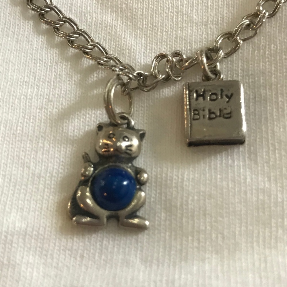 Sterling Silver Two Charm Pendant Bracelet